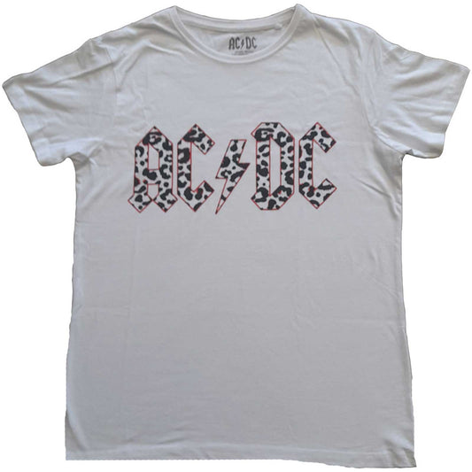AC DC Ladies T-Shirt Leopard Print Logo - Ireland Vinyl