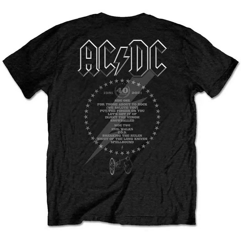 AC/DC T-Shirt FTATR 40th Monochrome (Back Print) Shirts