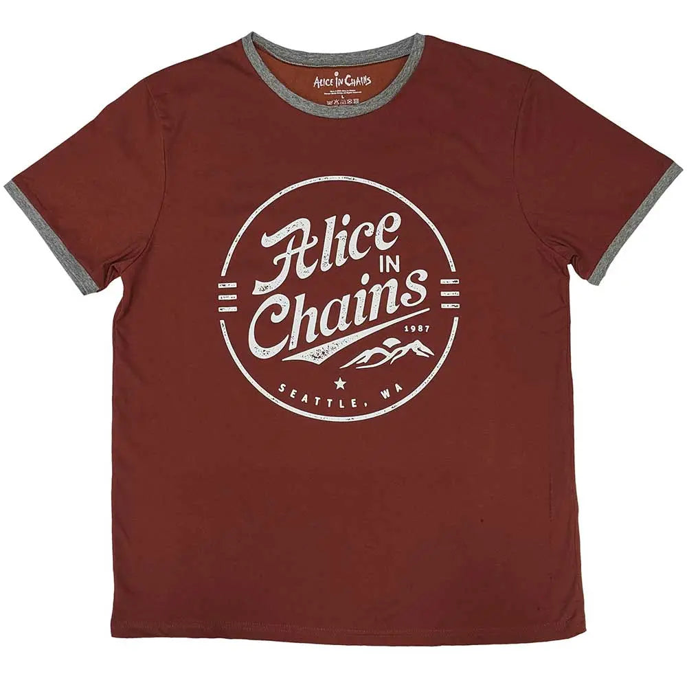Alice In Chains Ringer Shirt Circle Emblem Shirts
