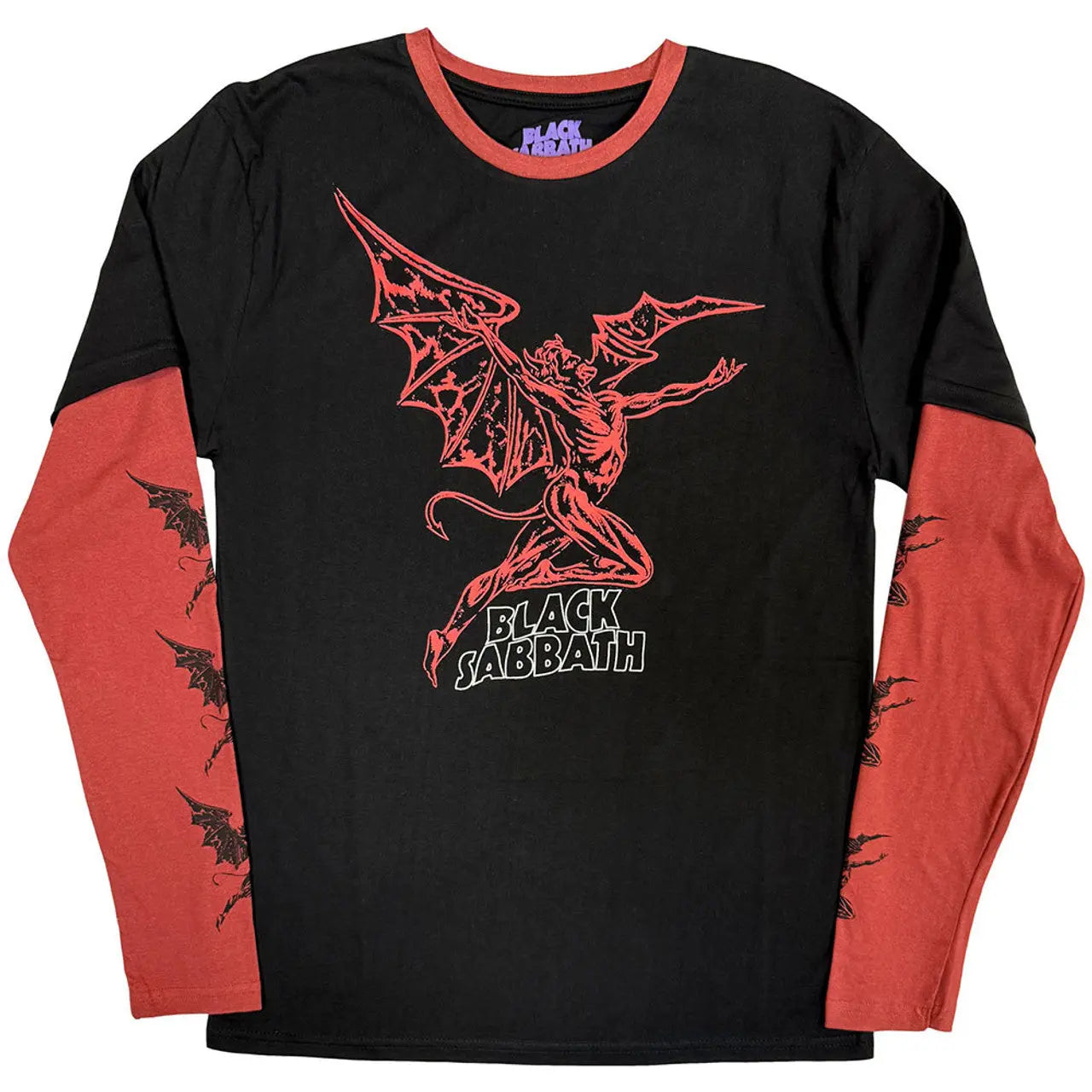 Black Sabbath Long Sleeve Shirt: Red Henry Wavy Logo Shirts