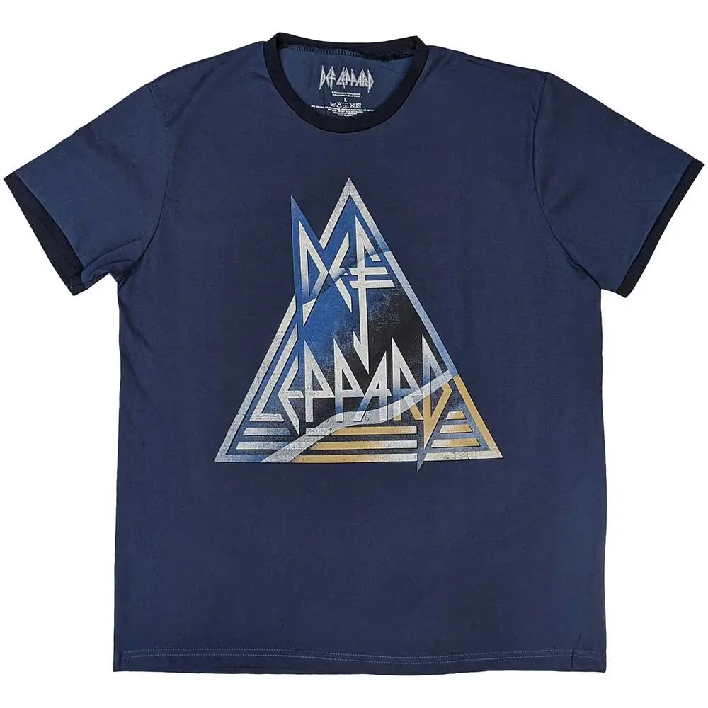 Def Leppard Ringer T-Shirt Triangle Logo Shirts