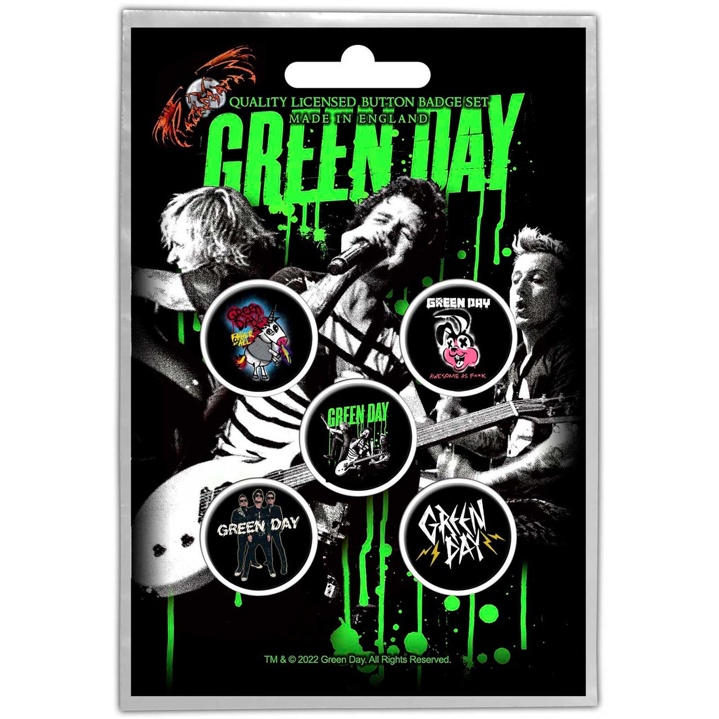 Green Day Button Badge Pack: Revolution Shirts