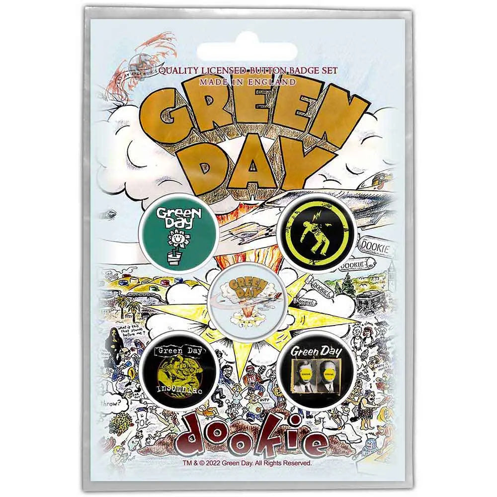 Green Day Button Badge Pack Dookie Shirts