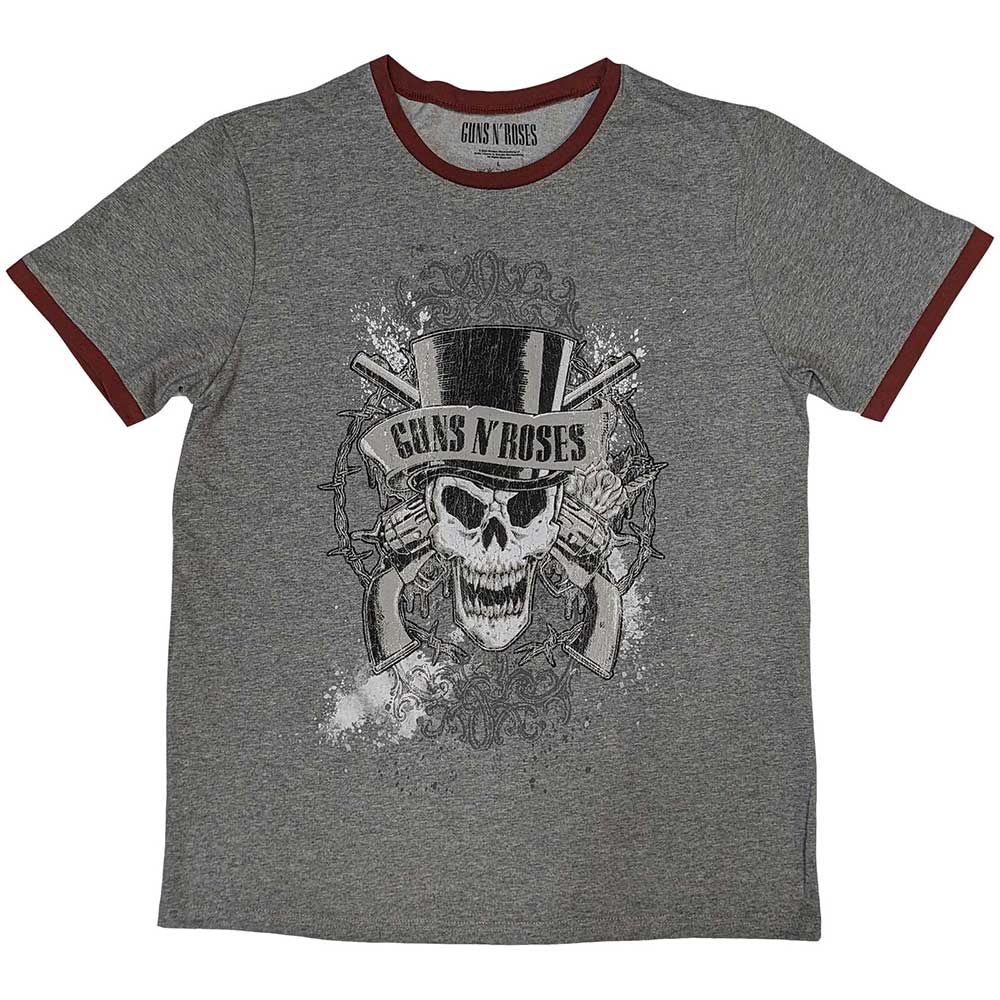Guns N' Roses Ringer T-Shirt Faded Skull Shirts