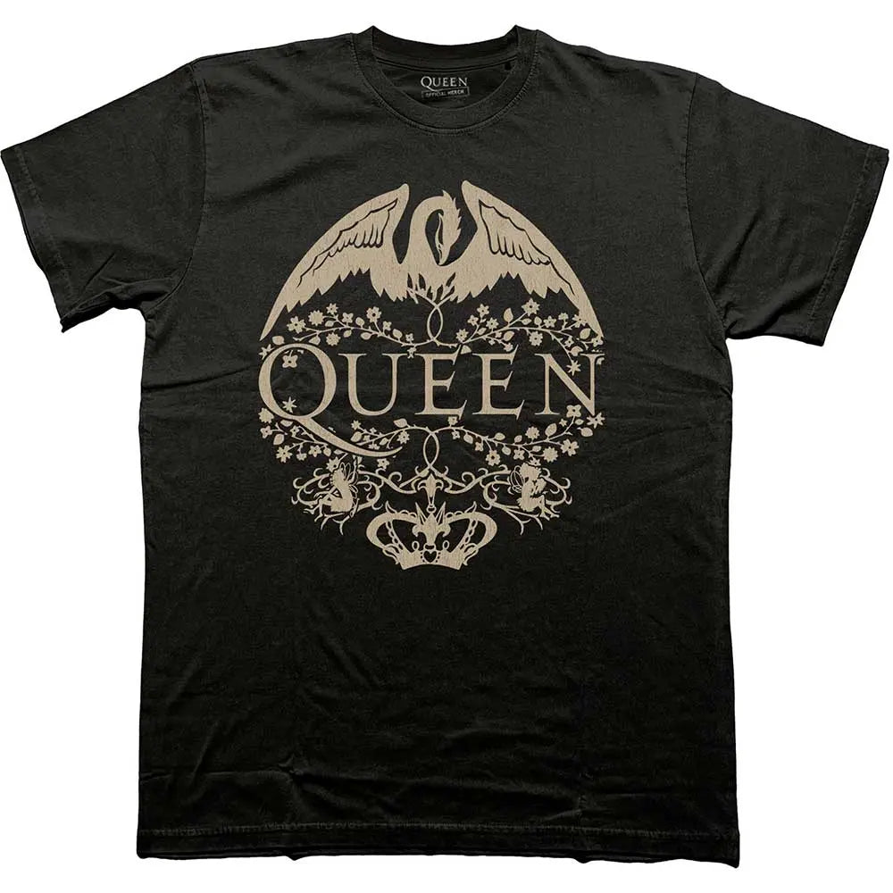 Queen Shirt Floral Crest Mono Shirts