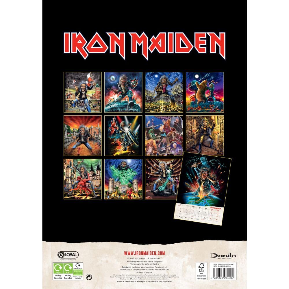 Iron Maiden 2026 A3 Official Calendar