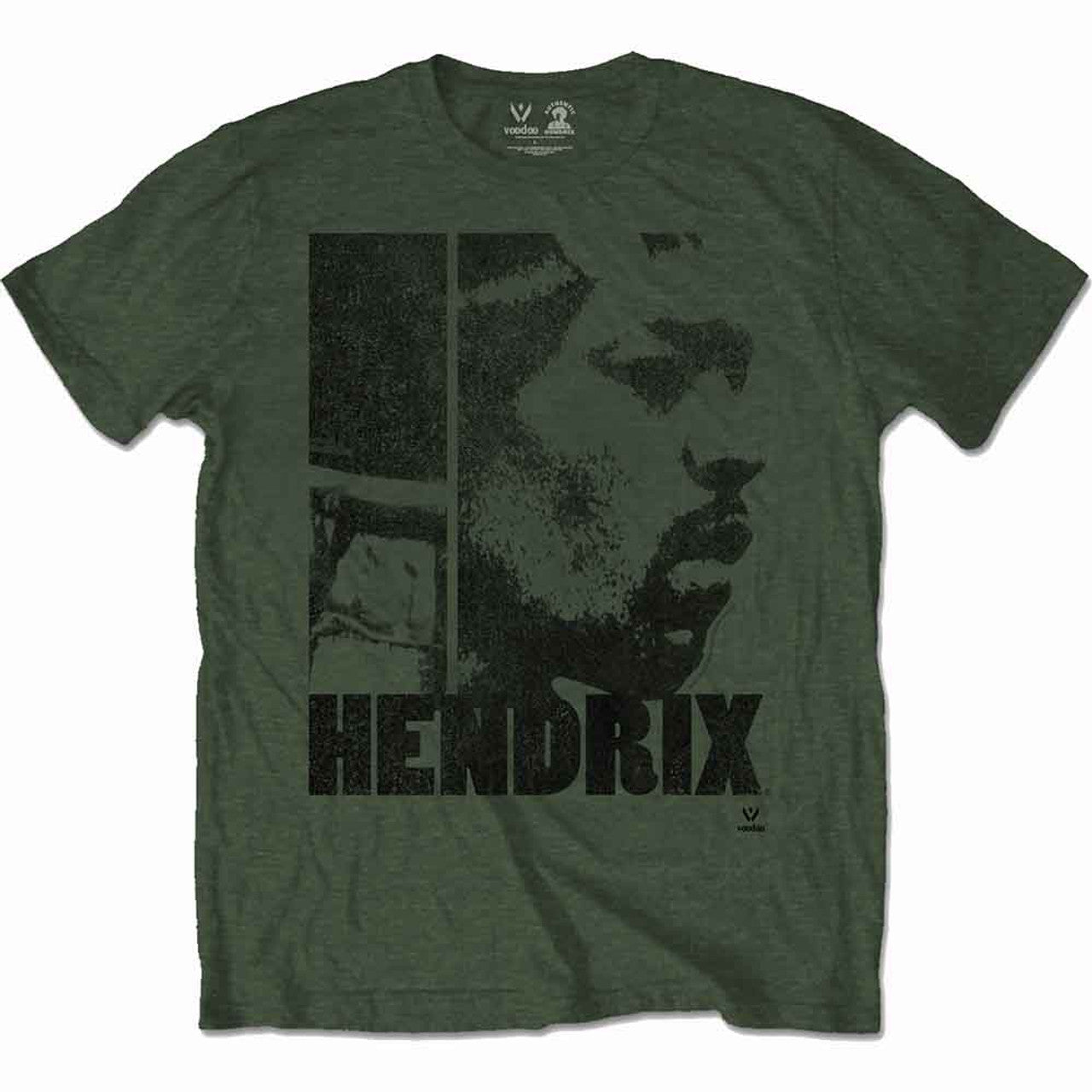 Jimi Hendrix Shirt: Face (Khaki Green) Shirts