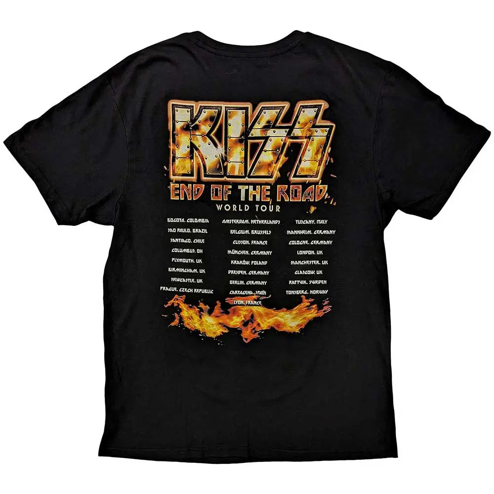 KISS T-Shirt End Of The Road Tour Orange (Back Print) Shirts