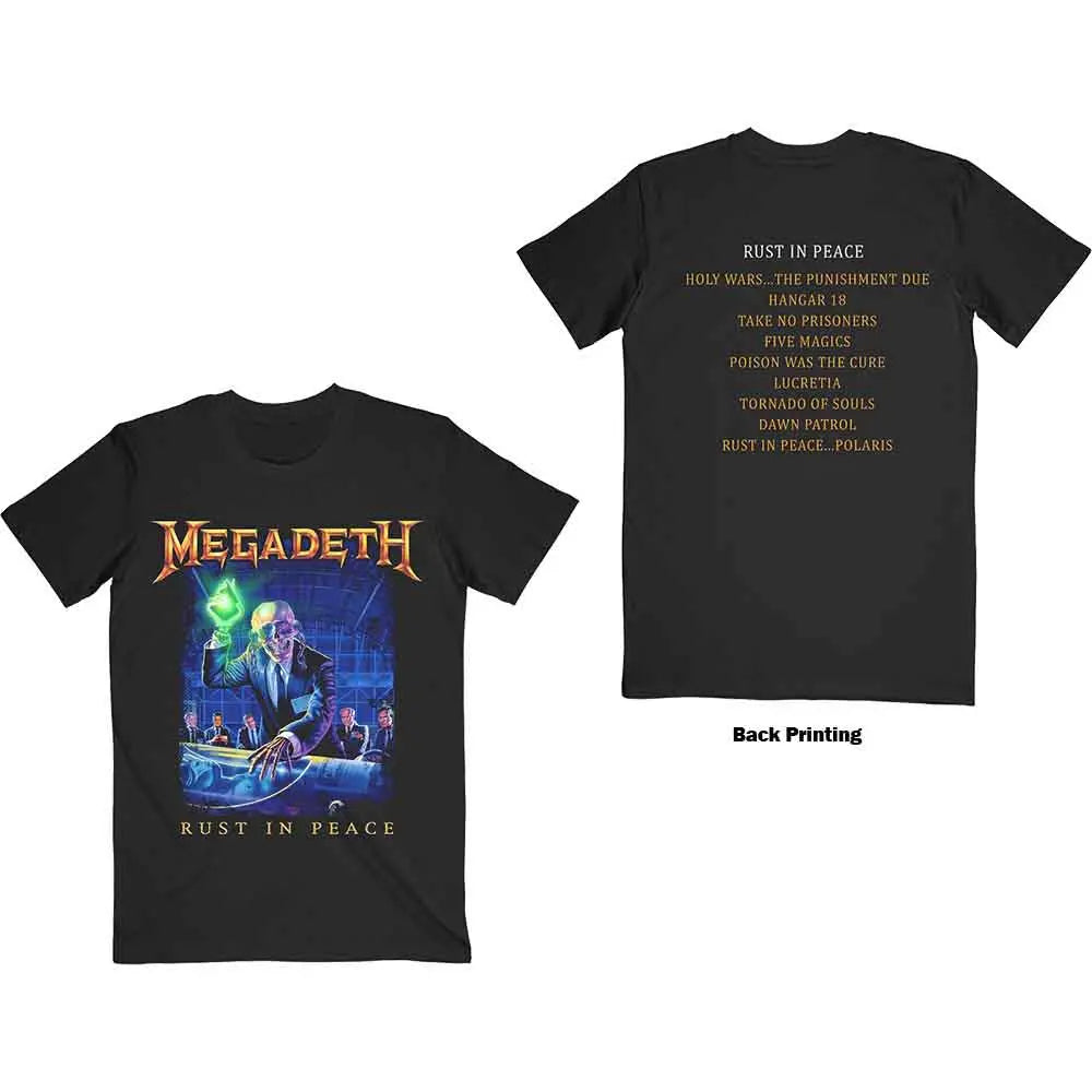 Megadeth Shirt Rust In Peace Tracks (Black) Shirts