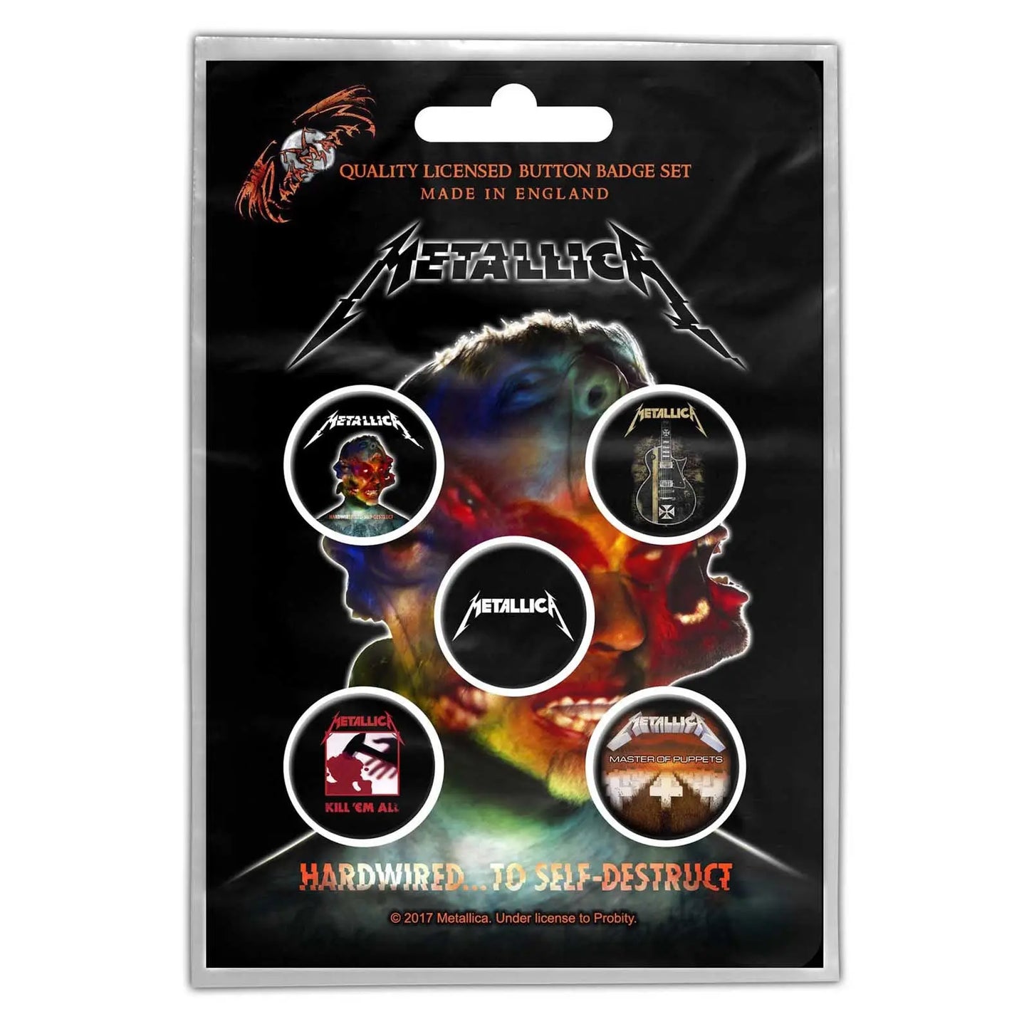 Metallica Button Badge Pack: Hardwired to Self-Destruct Shirts