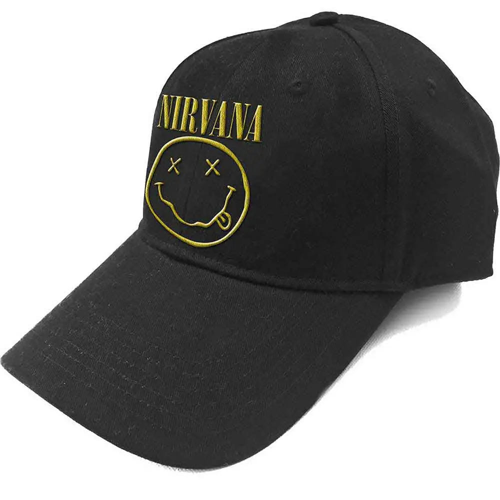 Nirvana Baseball Cap: Logo & Happy Face Shirts