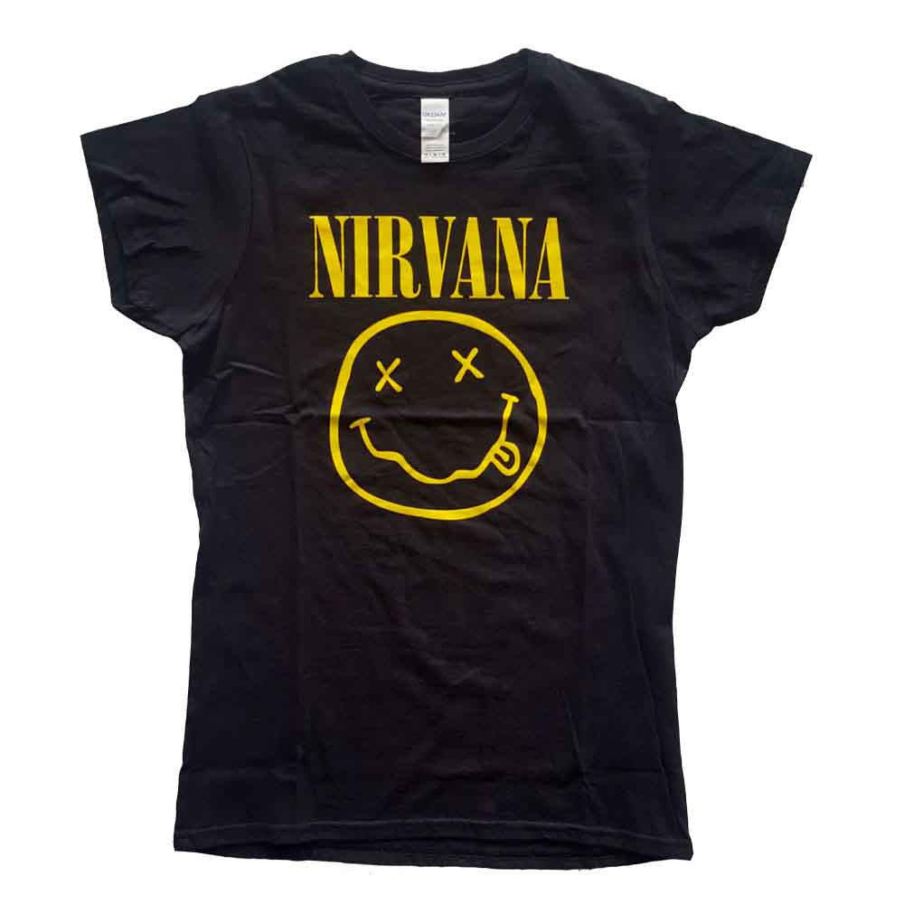 Nirvana Ladies Shirt - Yellow Happy Face