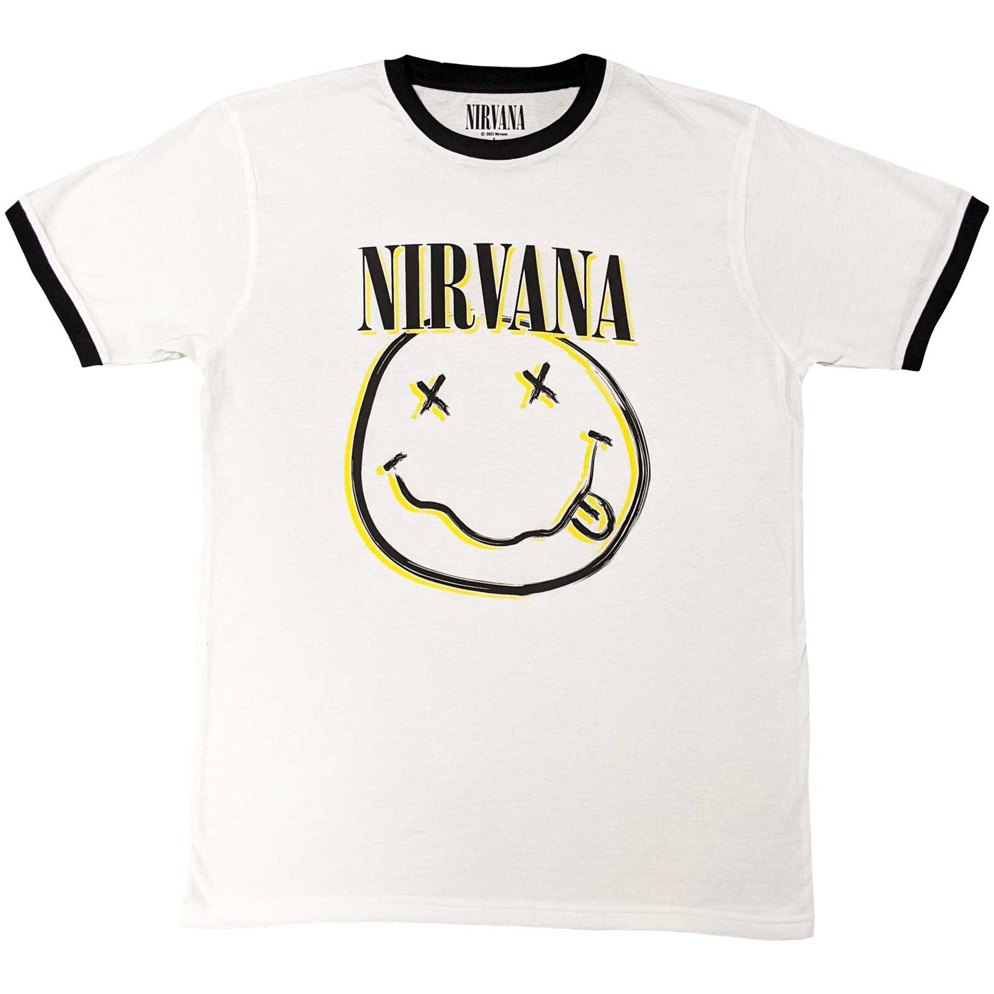 Nirvana Ringer T-Shirt Double Happy Face Shirts S