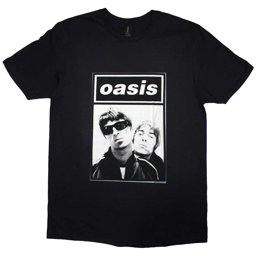 Oasis Black T-Shirt: Noel & Liam Boxed Photo Shirts