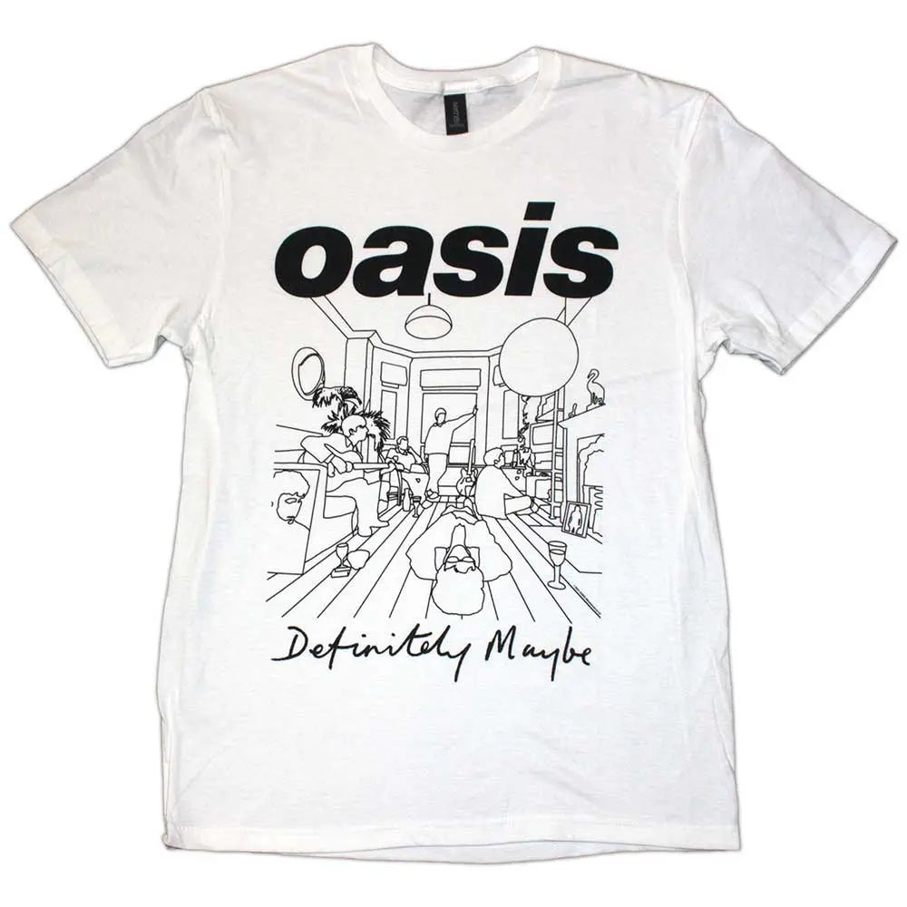 Oasis White Shirt Definitely Maybe Line Drawing Shirts