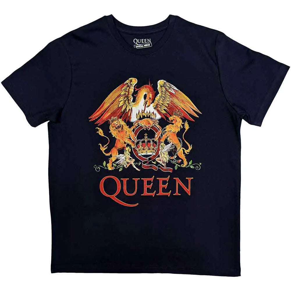 Queen T-Shirt: Classic Crest Shirts S Navy