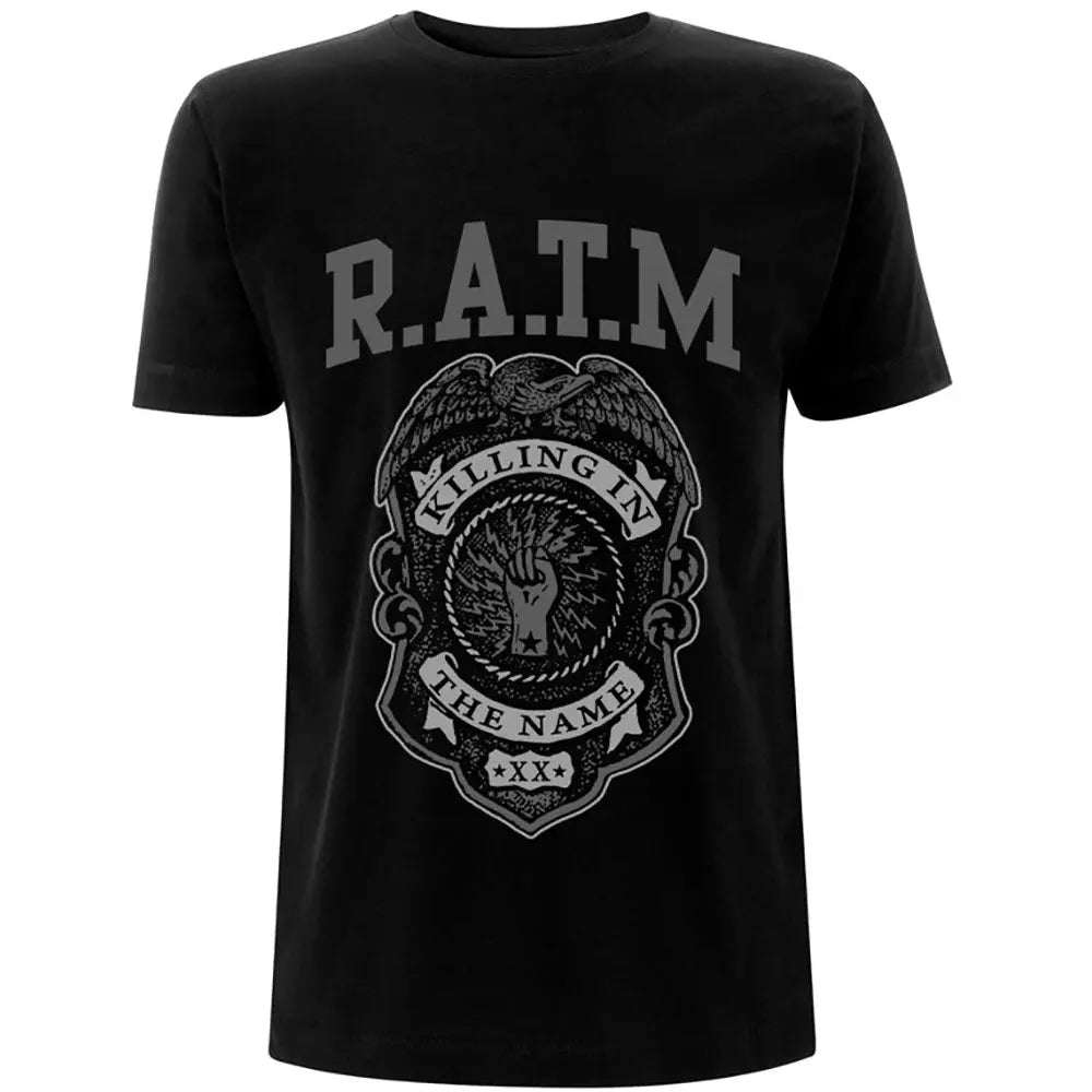 Rage Against The Machine T-Shirt: Grey Police Badge Shirts