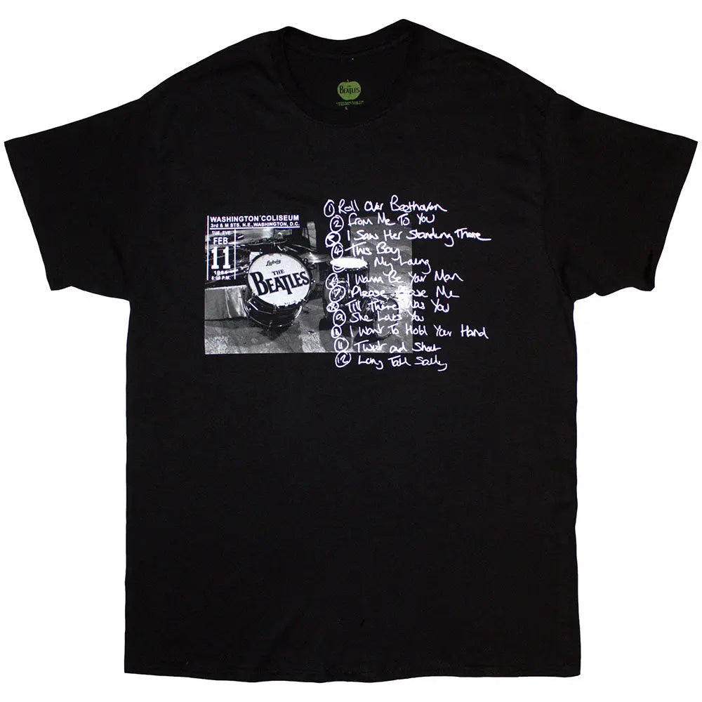 The Beatles Shirt Washington '64 Drum Photo & Setlist Shirts