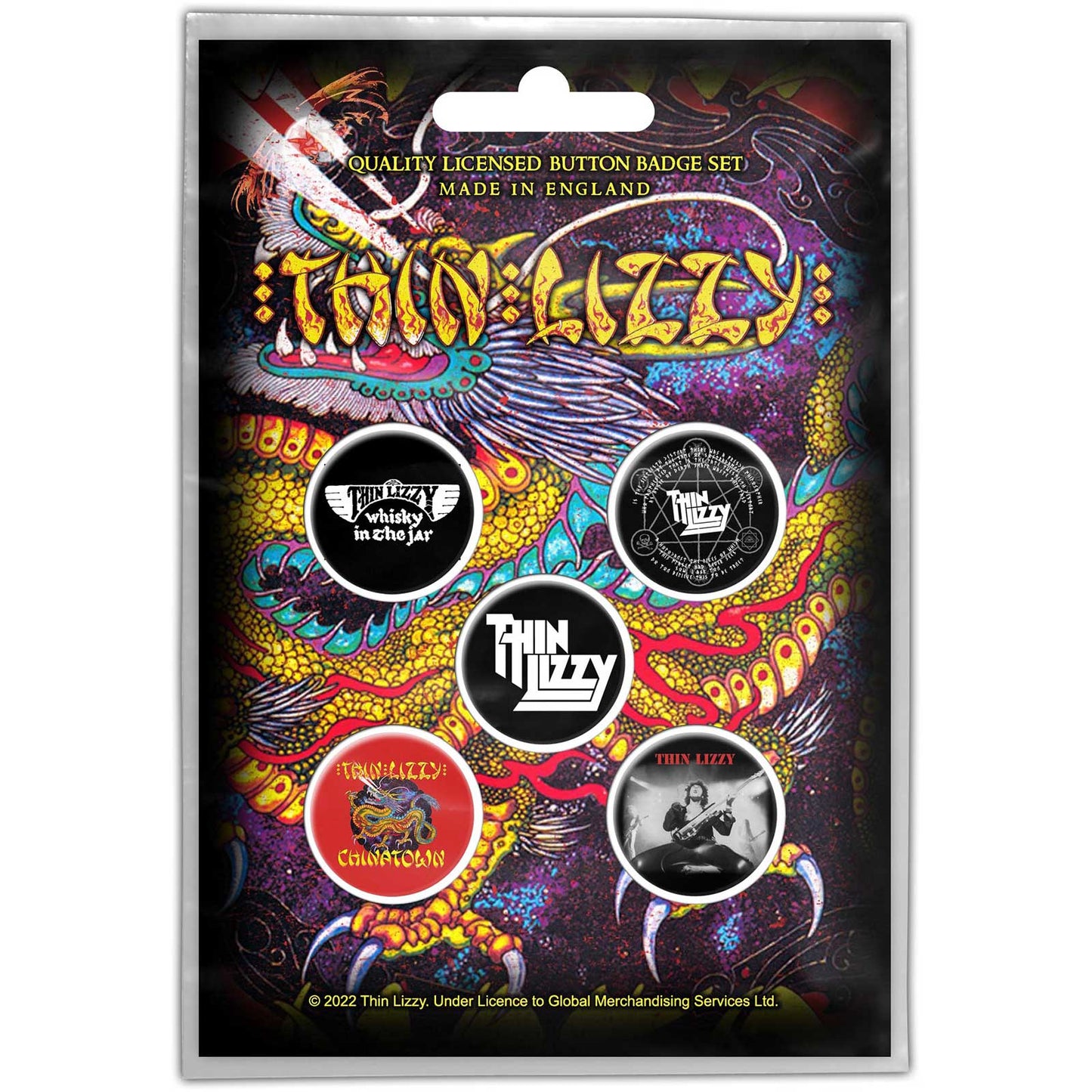 Thin Lizzy Button Badge Pack: Chinatown Shirts