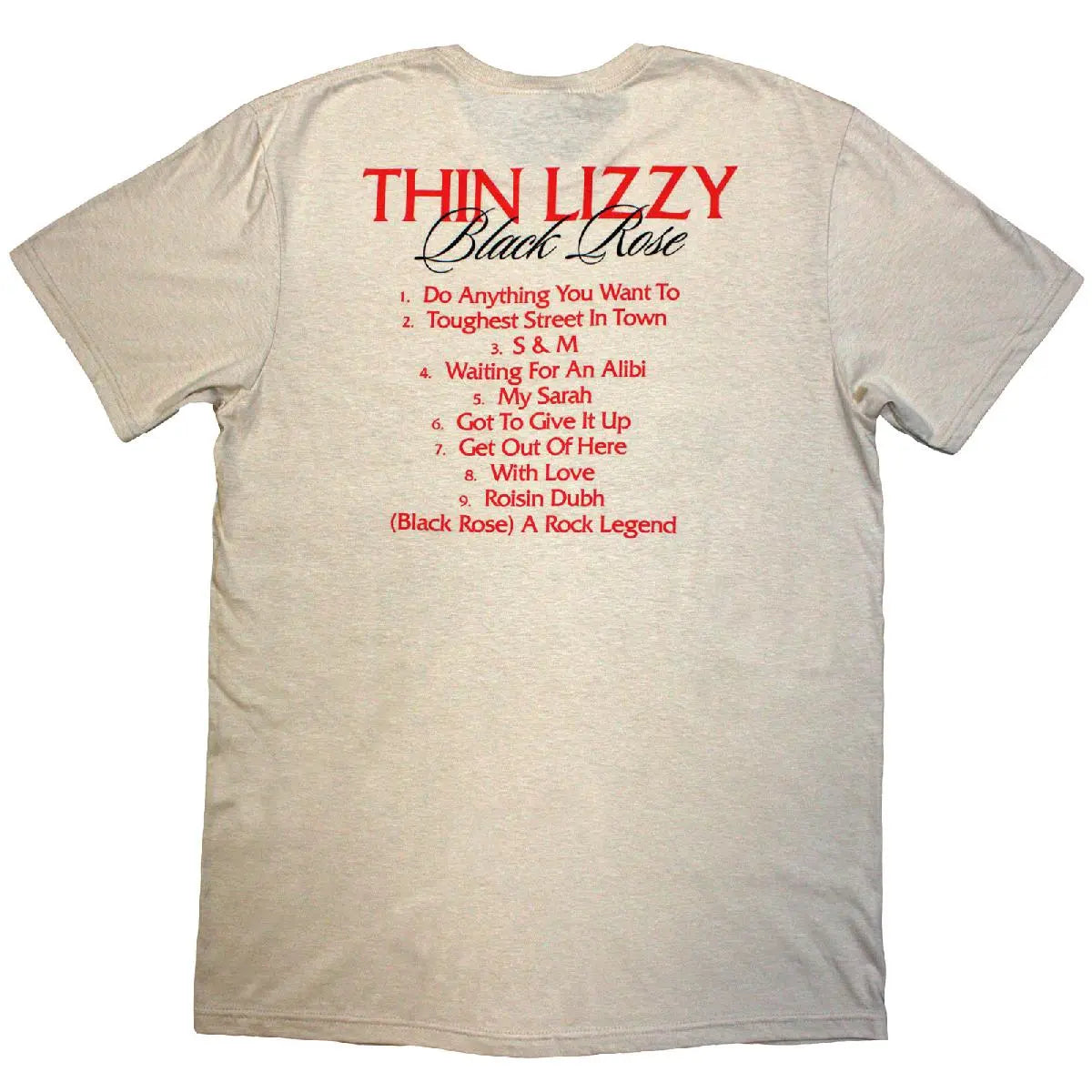 Thin Lizzy T-Shirt: Black Rose Tracklist (Back Print) Shirts