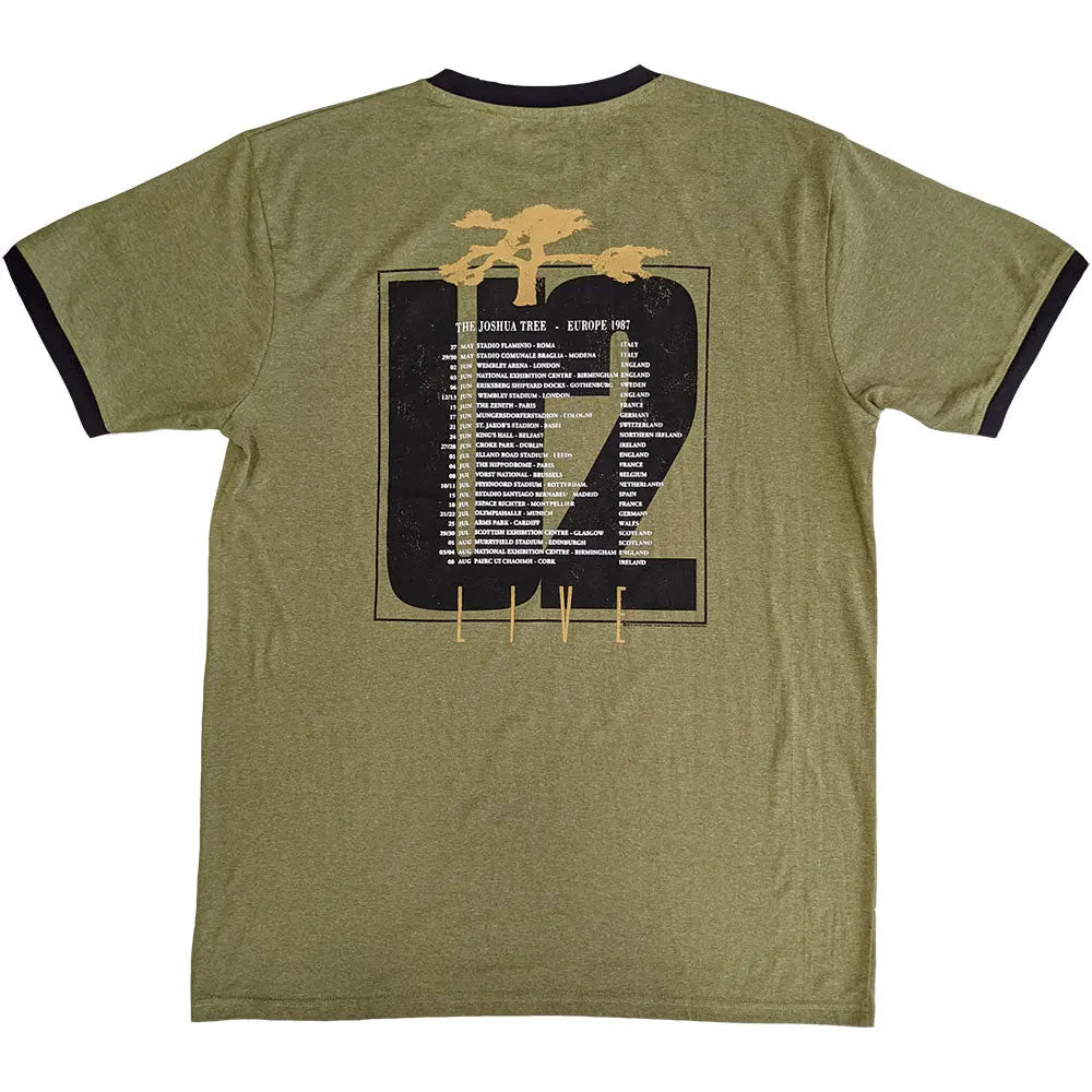 U2 Ringer T-Shirt: Joshua Tree Europe 1987 (Back Print) Shirts