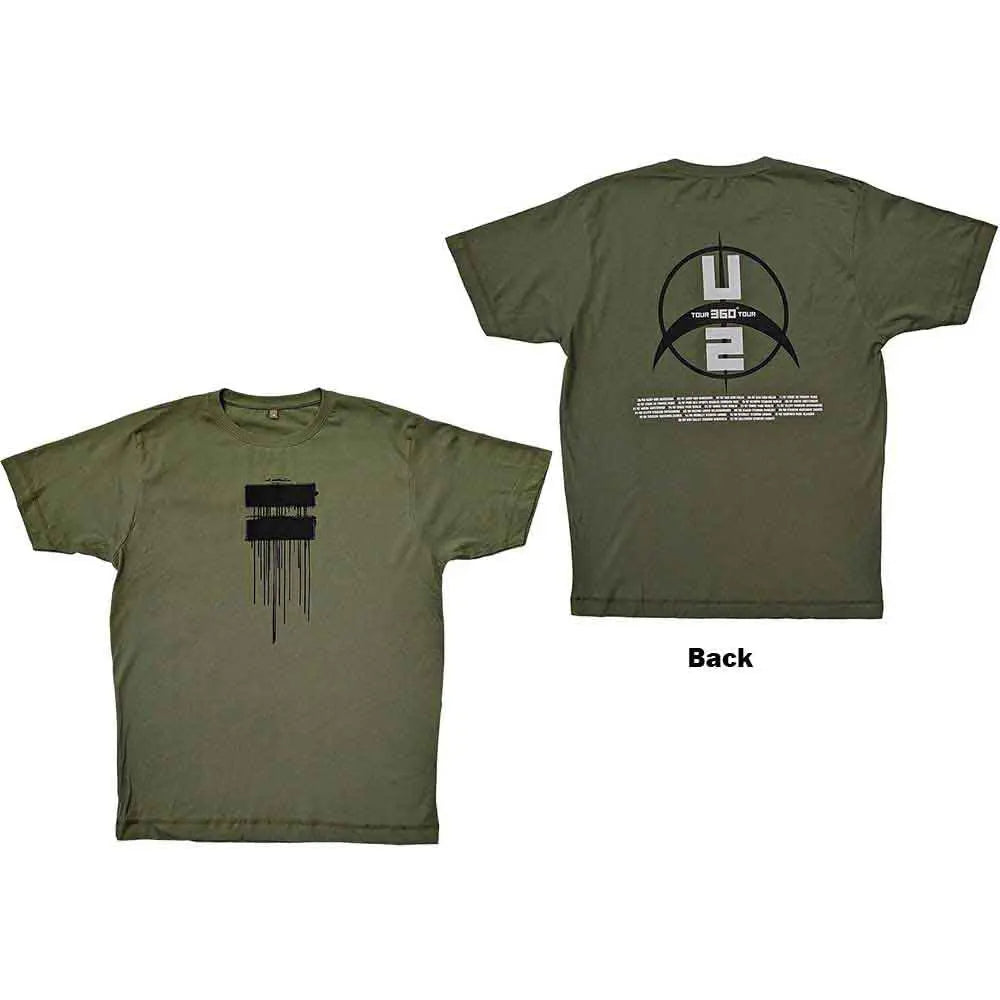 U2 T-Shirt 360 Degree Tour 2009 Drip (Back Print & Ex-Tour) Shirts