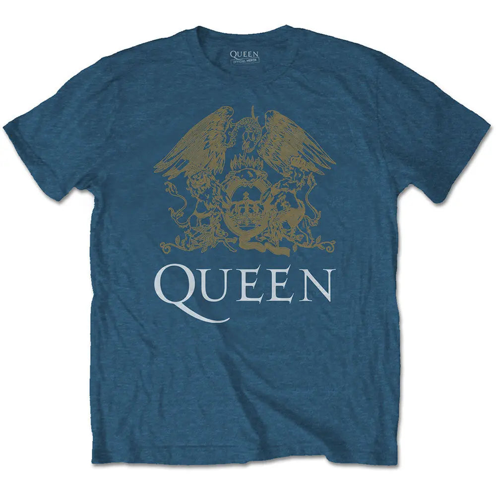 Queen Crest T Shirt Indigo Blue Shirts