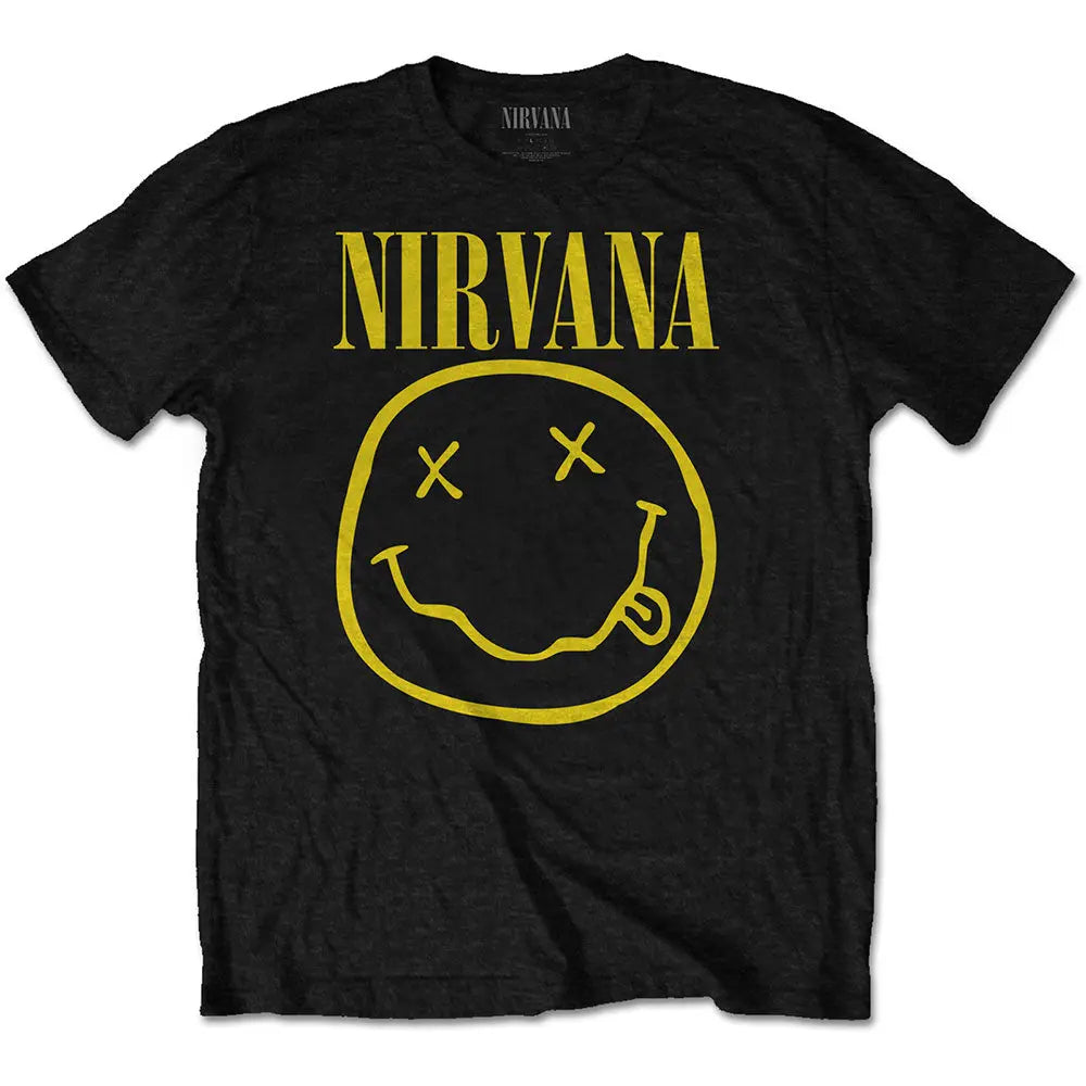 Nirvana Tee: Yellow Happy Face Shirts S