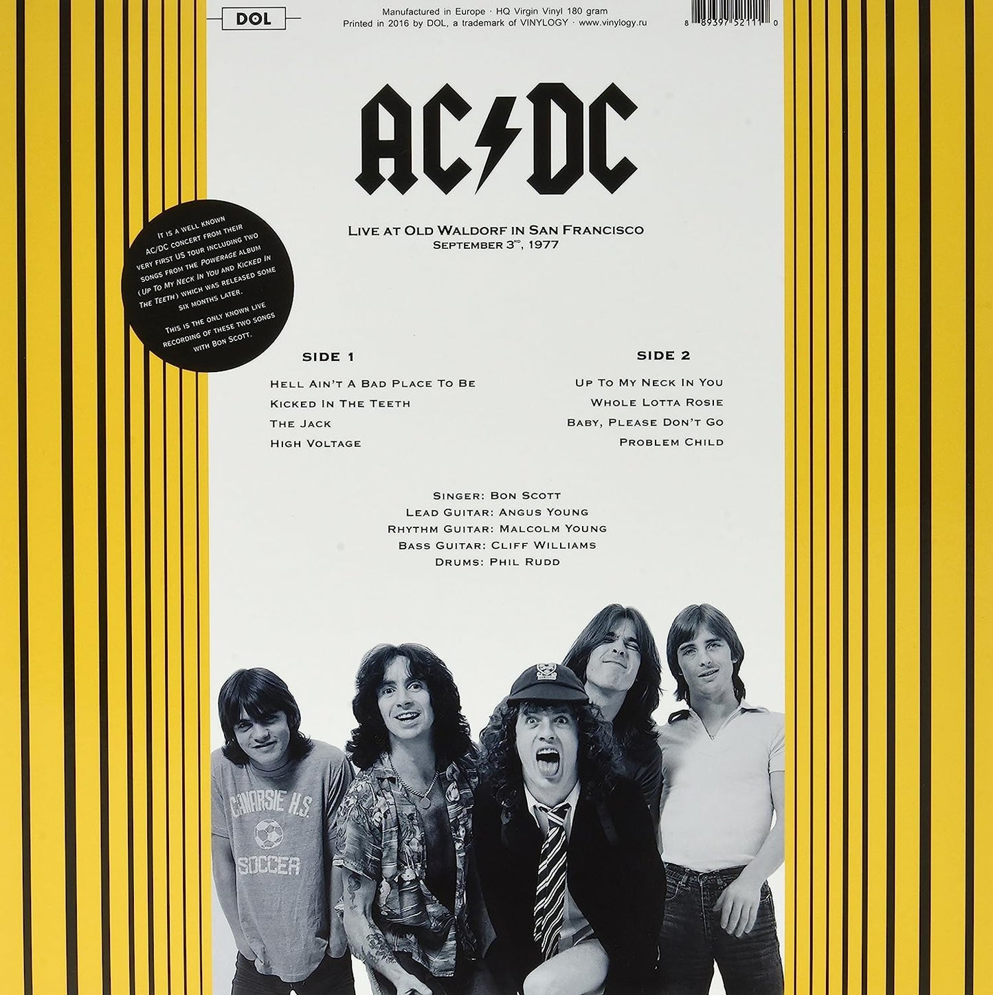 AC DC Live At Old Waldorf - Ireland Vinyl