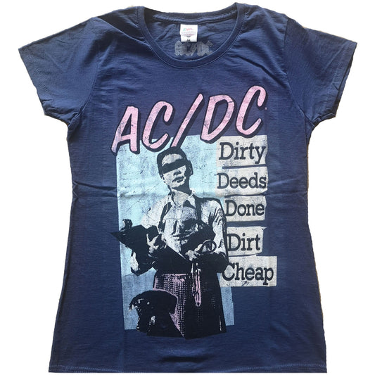 AC/DC Ladies T-Shirt: Vintage Dirty Deeds