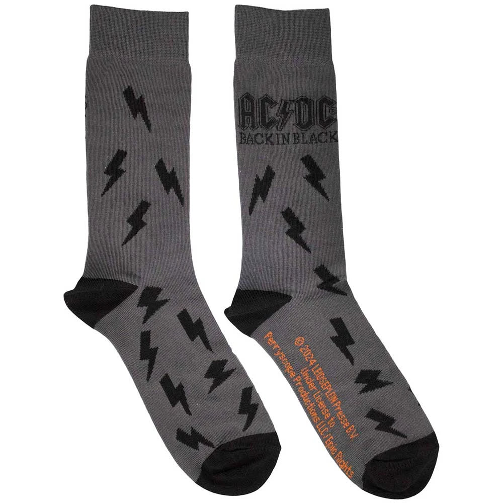 AC DC Socks Back in Black Bolts (6 - 11) Shirts