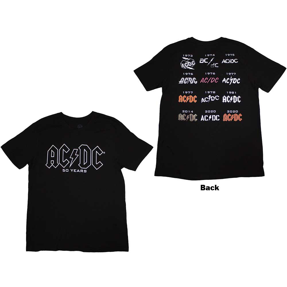 AC/DC T-Shirt: Logo History (Back Print) Shirts