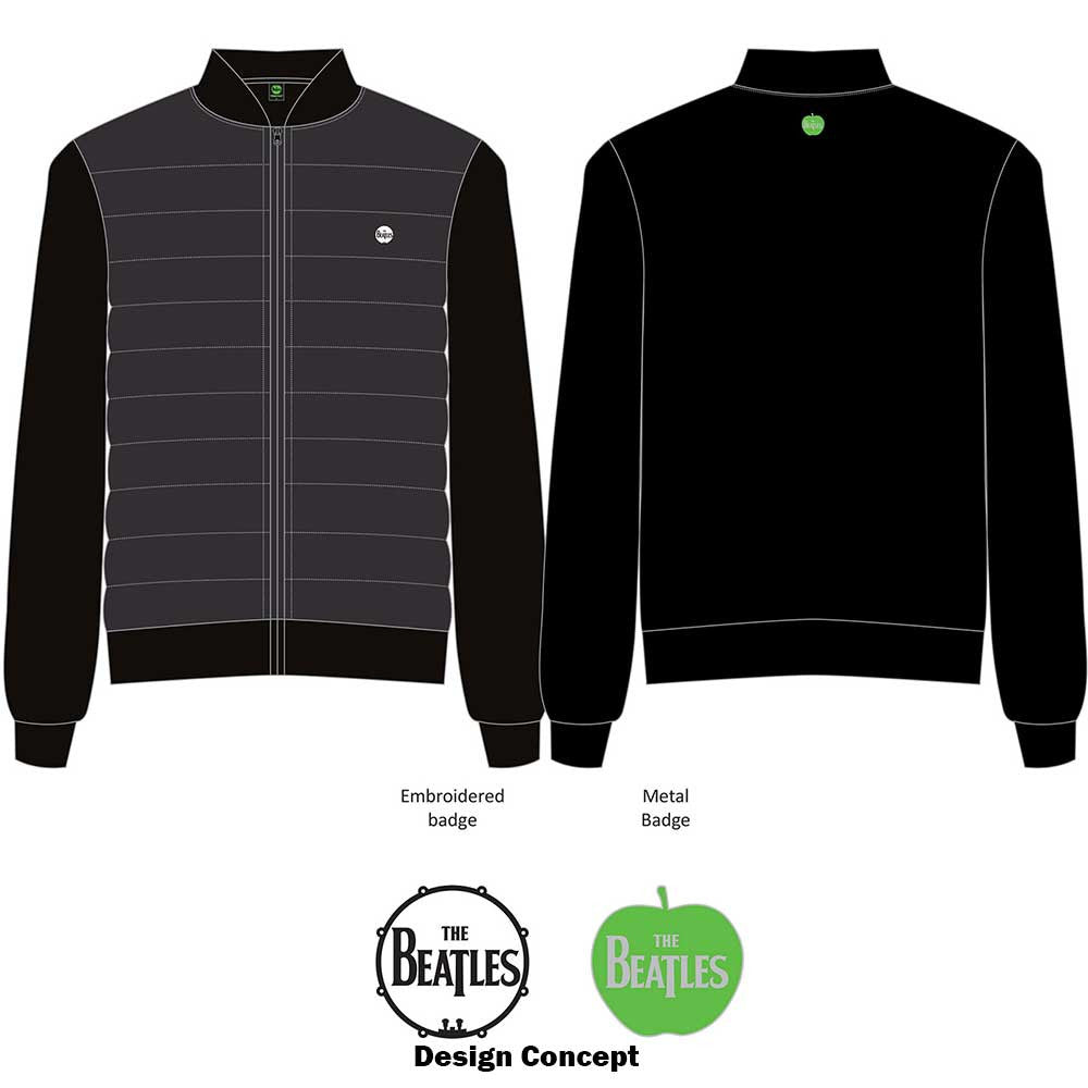 Beatles Quilted Jacket - Drum Logo (Black)
