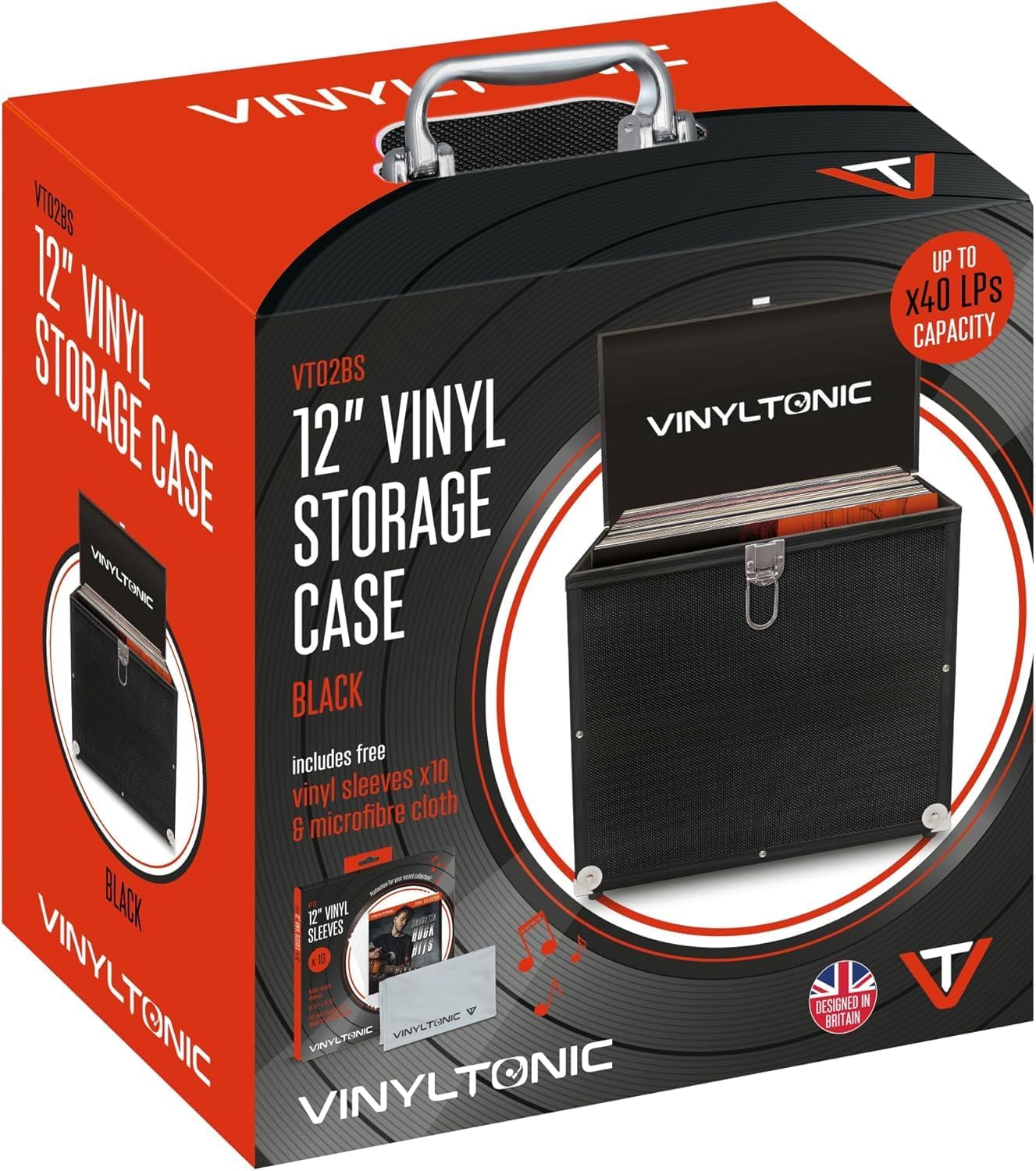12" Vinyl Record Storage Case (Black)