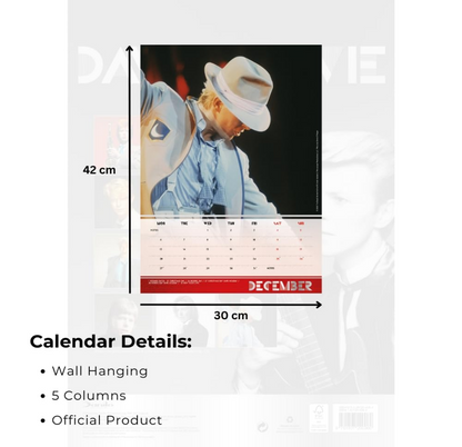 David Bowie 2027 A3 Calendar