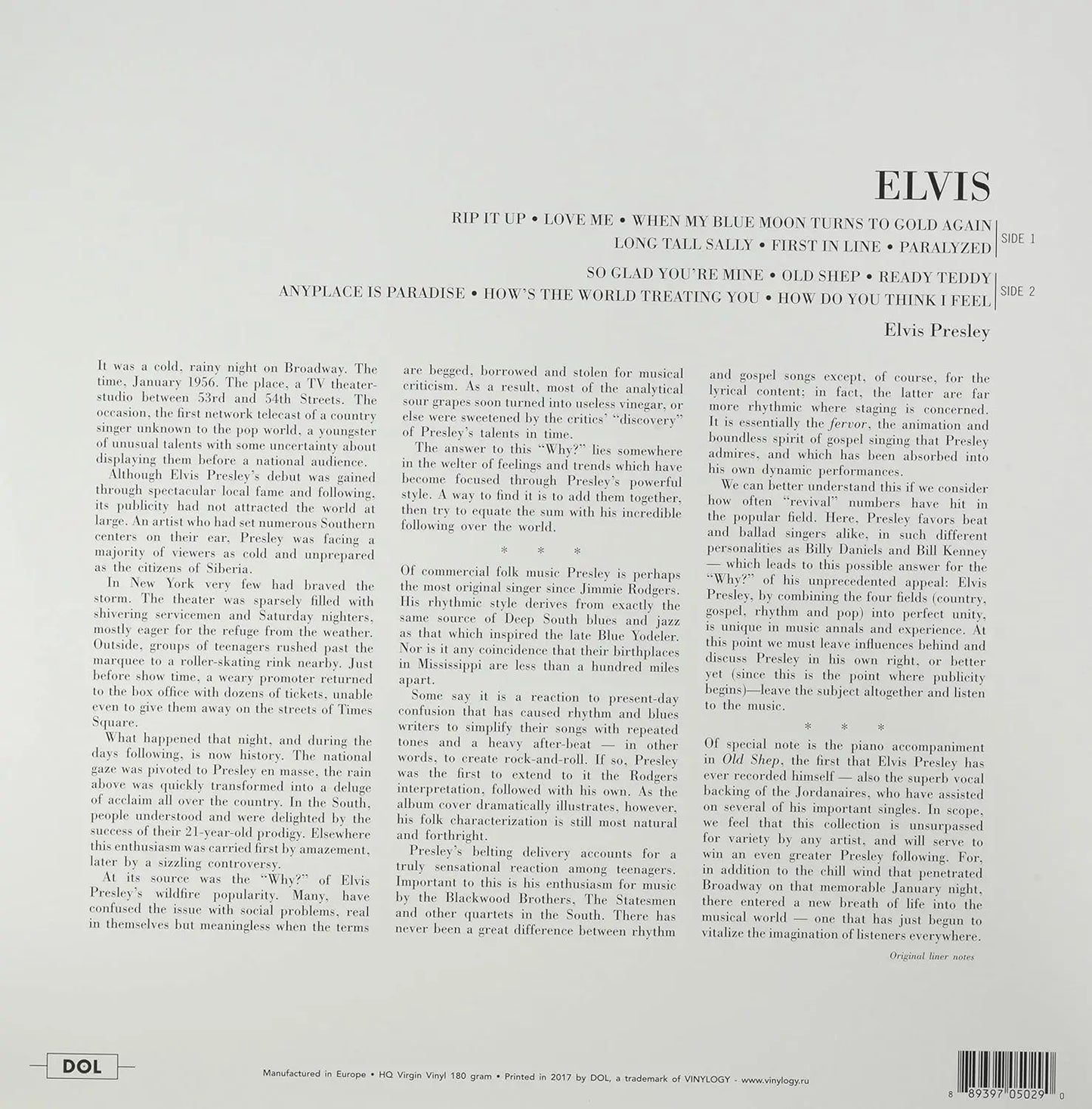 ELVIS PRESLEY Elvis (Orange Vinyl)