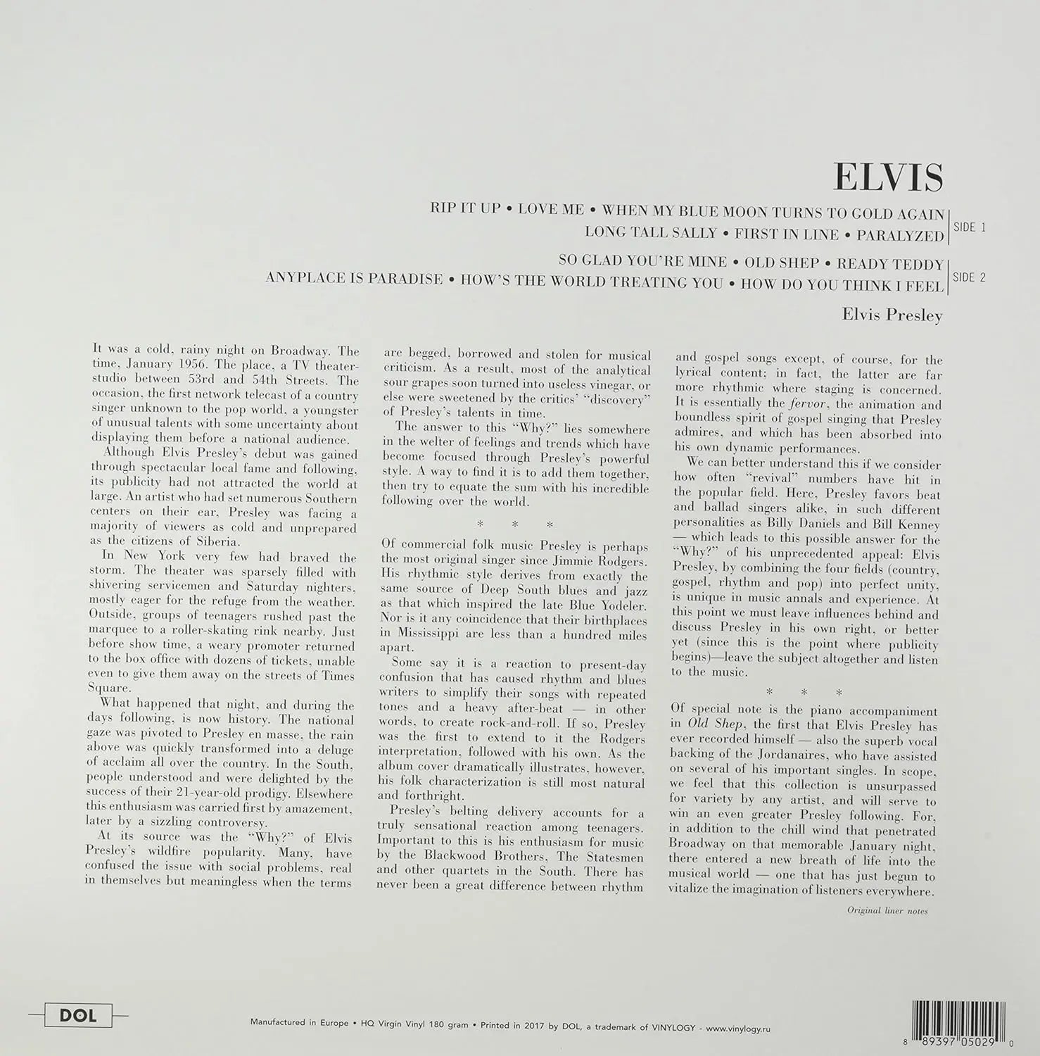 ELVIS PRESLEY Elvis (Orange Vinyl)