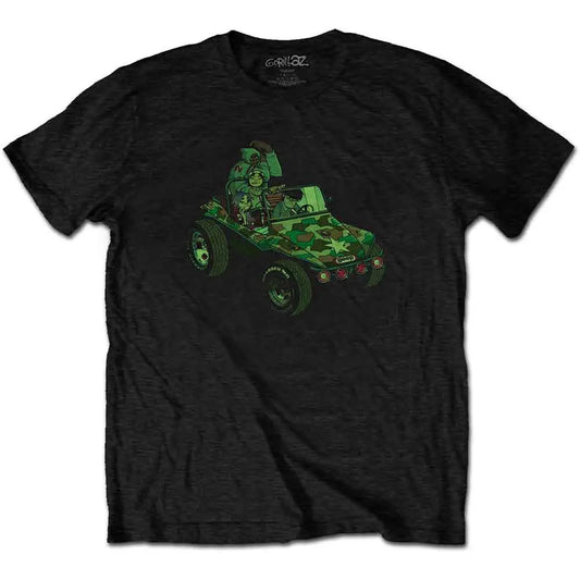 Gorillaz T-Shirt: Group Green Jeep (Back Print) Shirts