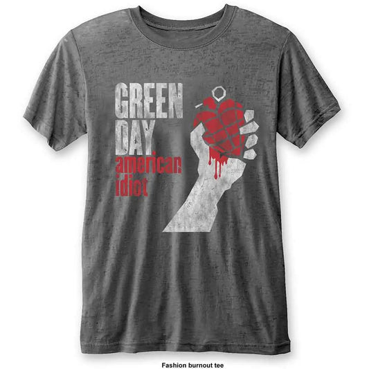 Green Day T-Shirt: American Idiot Vintage (Burnout) Shirts