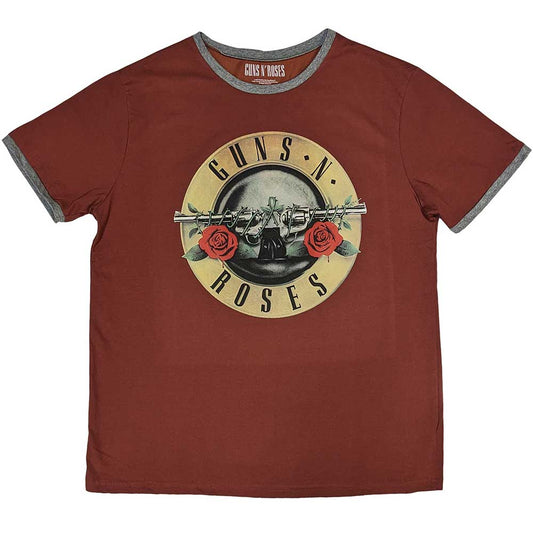 Guns N' Roses Ringer T-Shirt: Classic Logo - Ireland Vinyl