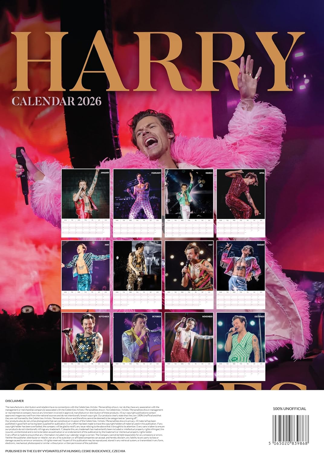 Harry Styles 2026 Calendar