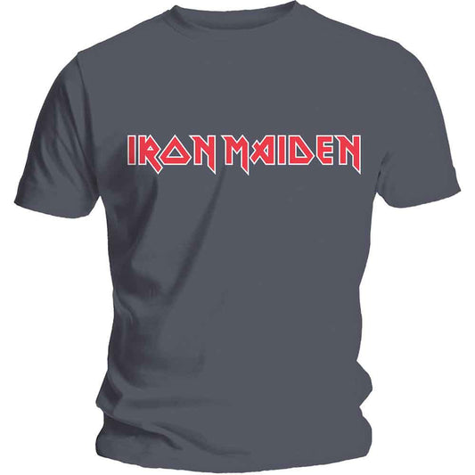 Iron Maiden Charcoal T-Shirt Classic Logo - Ireland Vinyl