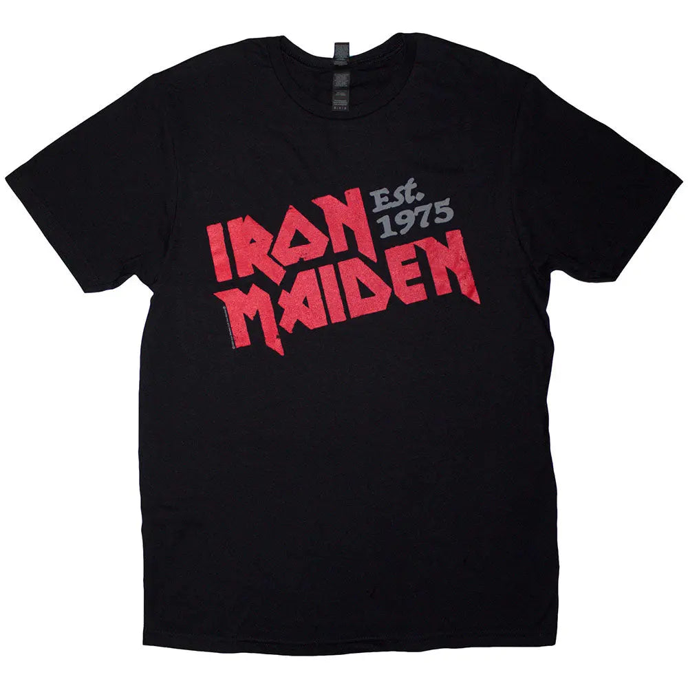 Iron Maiden Shirt Est. 1975 Slanted Logo Shirts