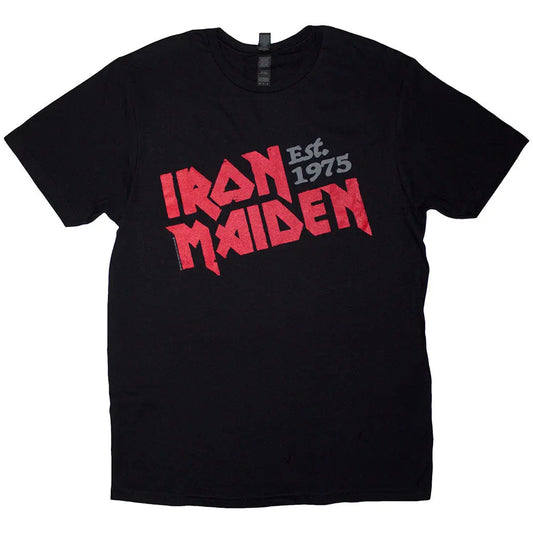 Iron Maiden Shirt Est. 1975 Slanted Logo Shirts