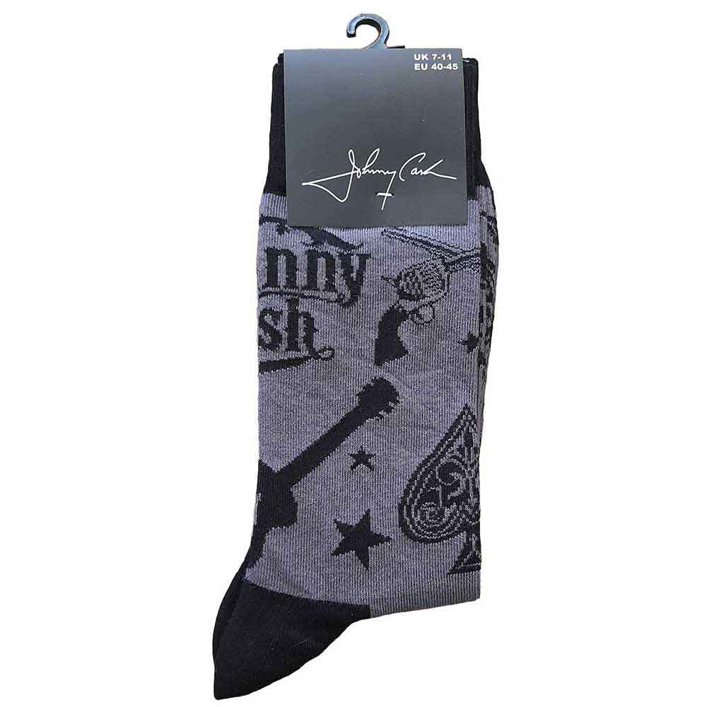 Johnny Cash Ankle Socks: Guitars 'n Guns (UK Size 7 - 11) - Ireland Vinyl