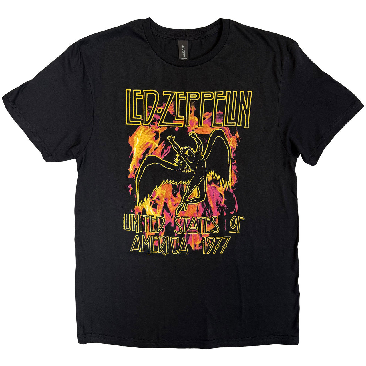 Led Zeppelin Shirt: Black Flames USA 1977 Shirts