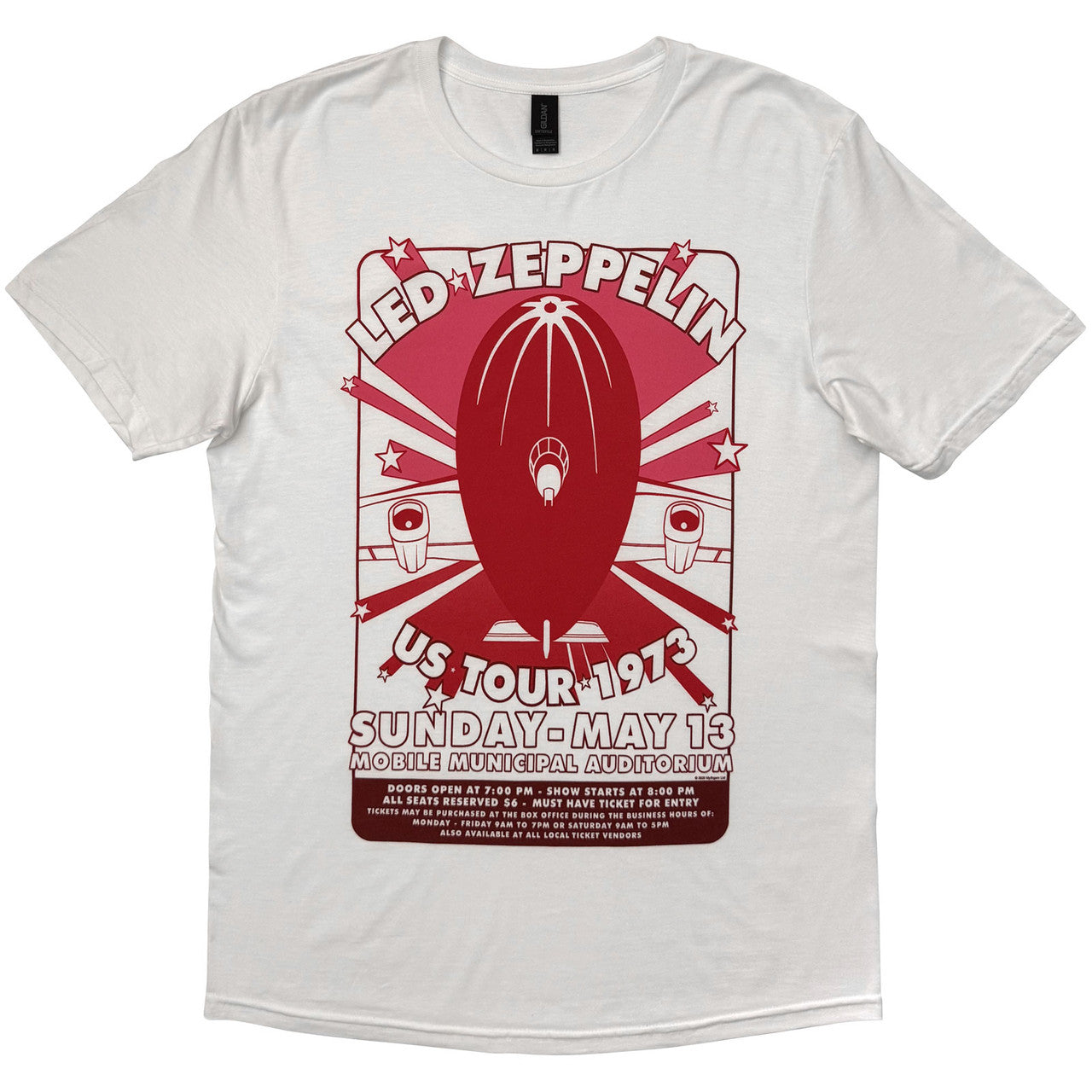 Led Zeppelin Shirt - US Tour 1973 (White)