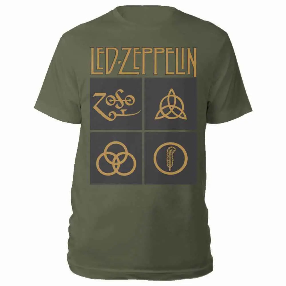Led Zeppelin Shirt Gold Symbols Shirts