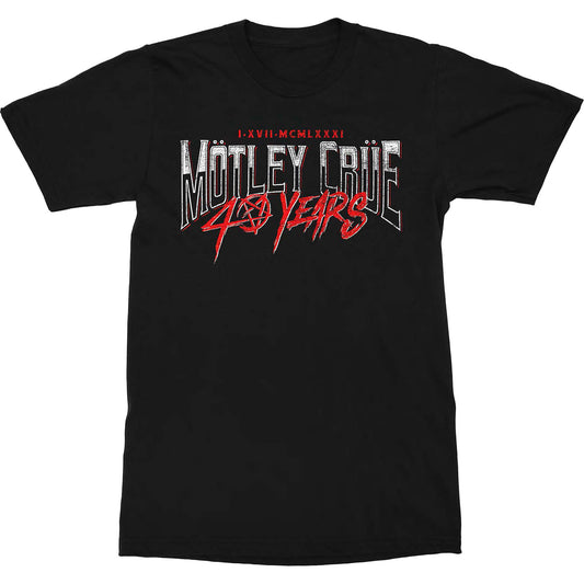 Motley Crue T-Shirt: 40 Years - Ireland Vinyl