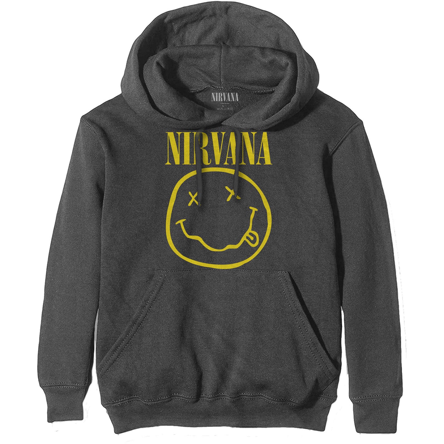 Nirvana Charcoal Pullover Hoodie: Yellow Happy Face - Ireland Vinyl